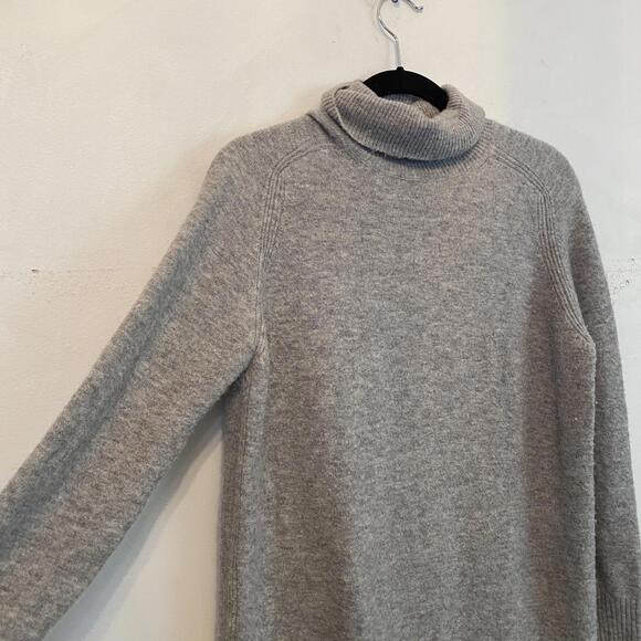 J CREW grey wool and alpaca turtleneck long sleeve dress - Picture 3 of 6